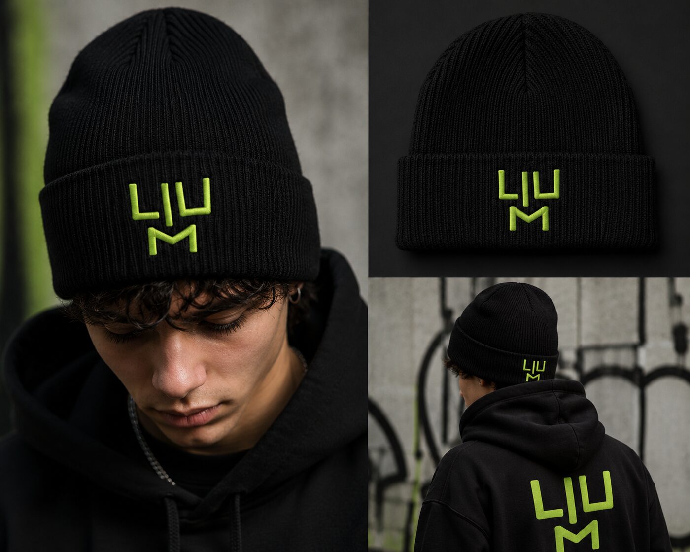 LIUM — bonnet brodé du monogramme